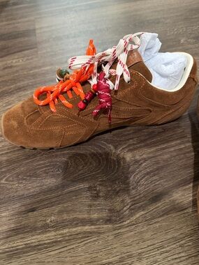 Brown Suede Low-Top Sneaker